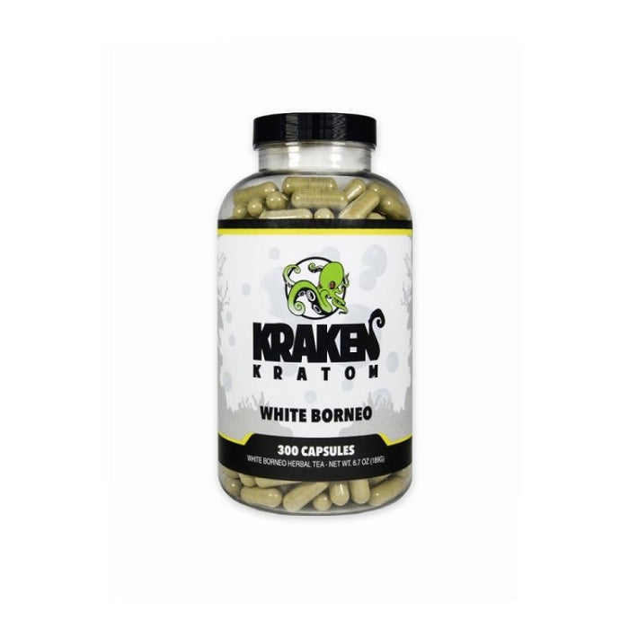 Kraken Kratom White Borneo Capsules 300ct